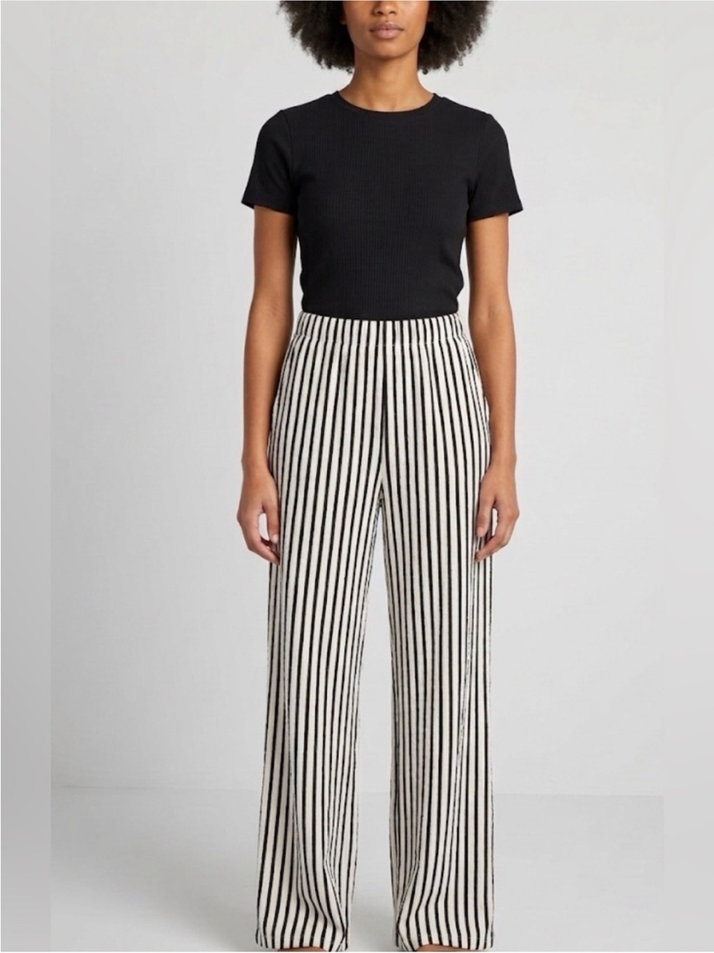 Kiabi
Striped Summer
Wide-Leg Trousers - Black & White, XXS